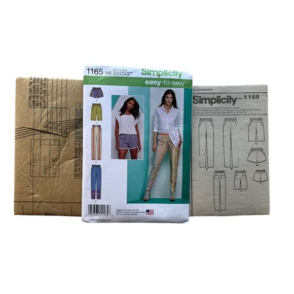 Simplicity 1165 Misses Slim Pull-On Pants, Shorts in 2 Styles Easy Sew Size: R5 - Picture 3 of 5